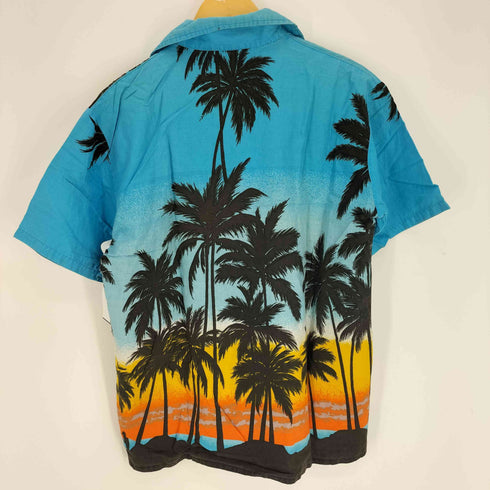 Windswept 80S 総柄 ヤシの木 開襟 S/S アロハ シャツ メンズ